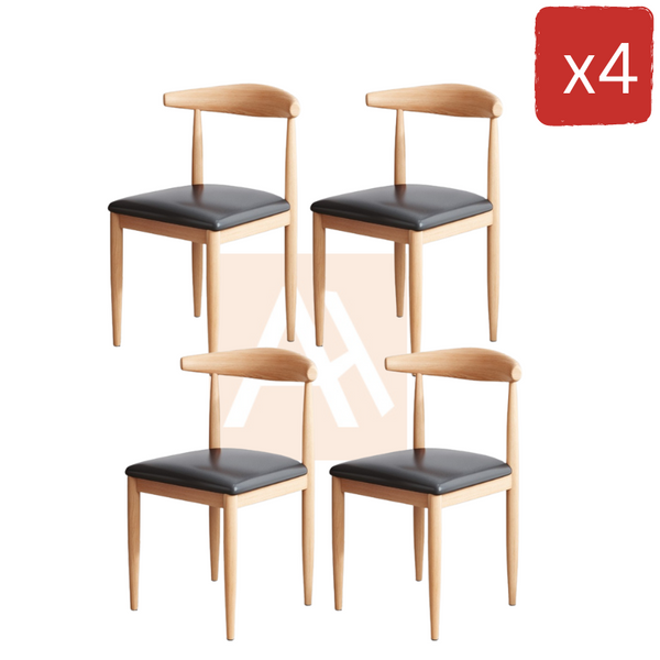 Axel Iron Backrest Chair Black (Set of 4)