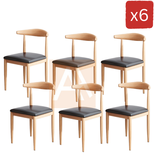 Axel Iron Backrest Chair Black (Set of 6)