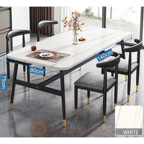 Eino 140cm White Dining Table & Chair Set