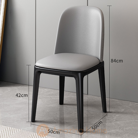 Hardy Solid Wood Backrest Dining Chair Grey/Black