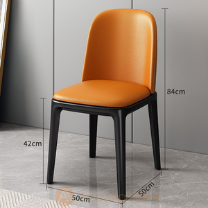 Hardy Solid Wood Backrest Dining Chair Orange/Black