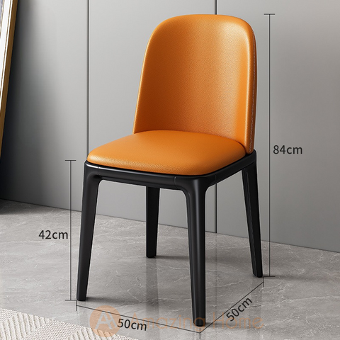 Hardy Solid Wood Backrest Dining Chair Orange/Black