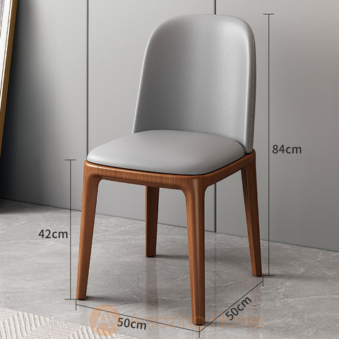 Hardy Solid Wood Backrest Dining Chair Grey/Walnut