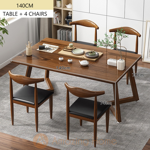 Kazumi 4 Seater Dining Table & Chair Set 140cm