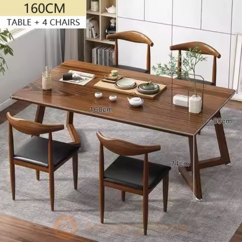 Kazumi 4 Seater Dining Table & Chair Set 160cm