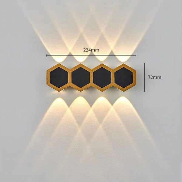 Outdoor Waterproof LED Wall Light | Indoor & Outdoor Modern Hexagon Wall Lamp