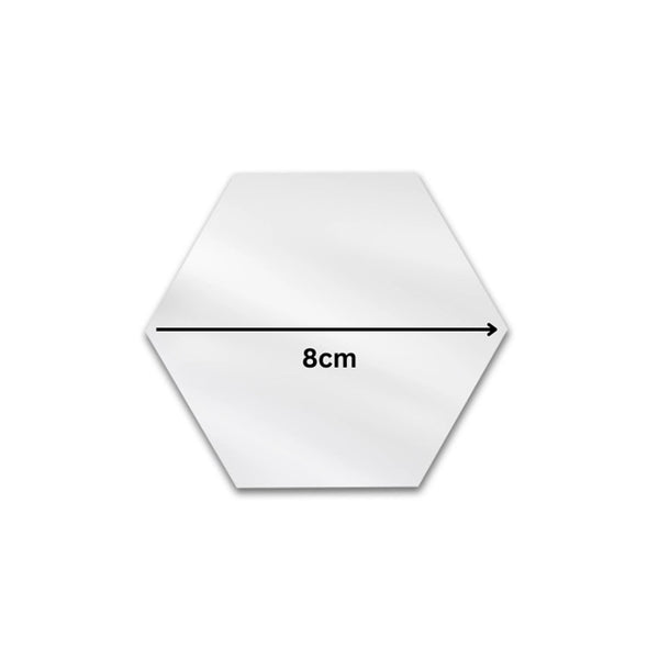 Amazing Home 8cm Hexagon Mirror Wall Stickers Self Adhesive Room Decoration (Set of 12 Pcs)