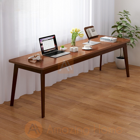 Aquino Oak 200cm Extra Long Wide Wooden Office Desk Study Table