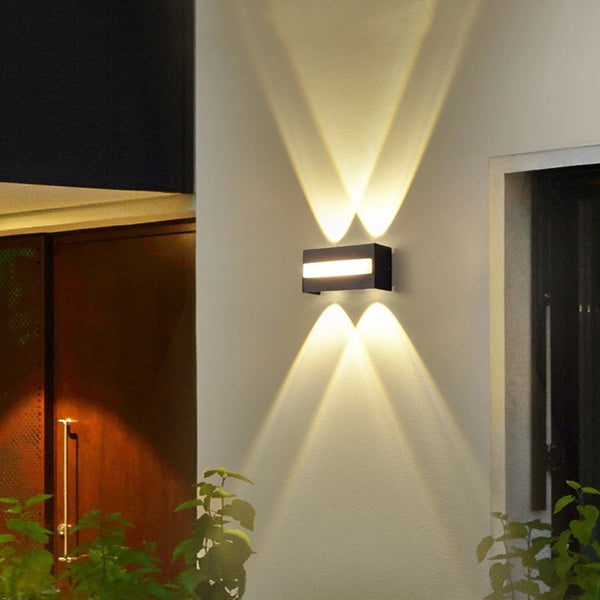 Black LED wall light waterproof modern outdoor wall lamp