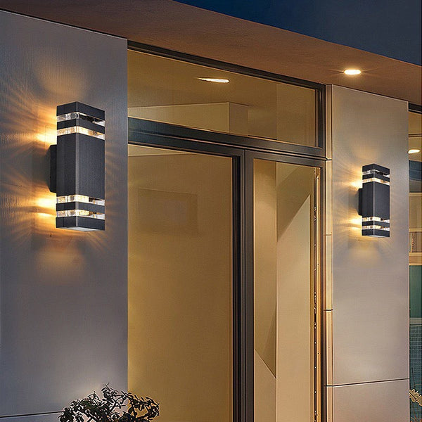 Modern rectangular up and down wall light black indoor outdoor wall lamp