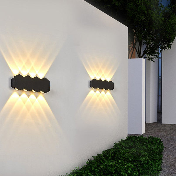 Hexagon LED wall light waterproof modern outdoor wall lamp
