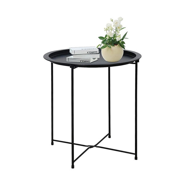 Amazing Home Metal Tray Table Round Coffee Table Side Table Foldable Stand