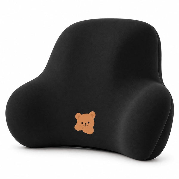 Ergonomic Bear Memory Foam Cushion – Breathable Car Home Office Back Support