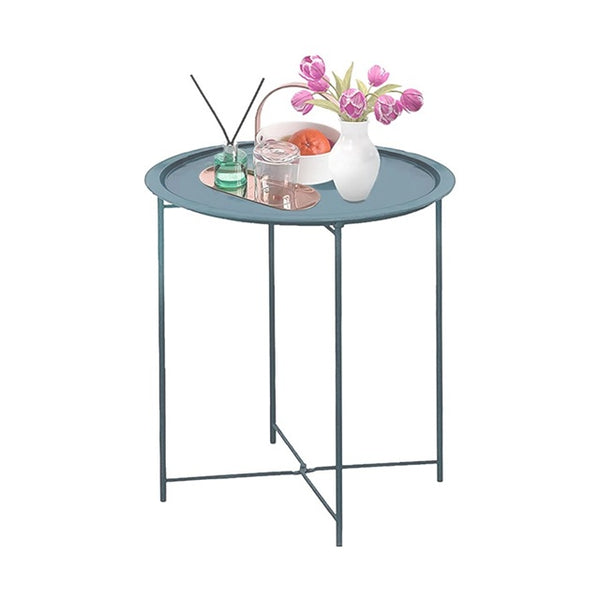 Amazing Home Metal Tray Table Round Coffee Table Side Table Foldable Stand