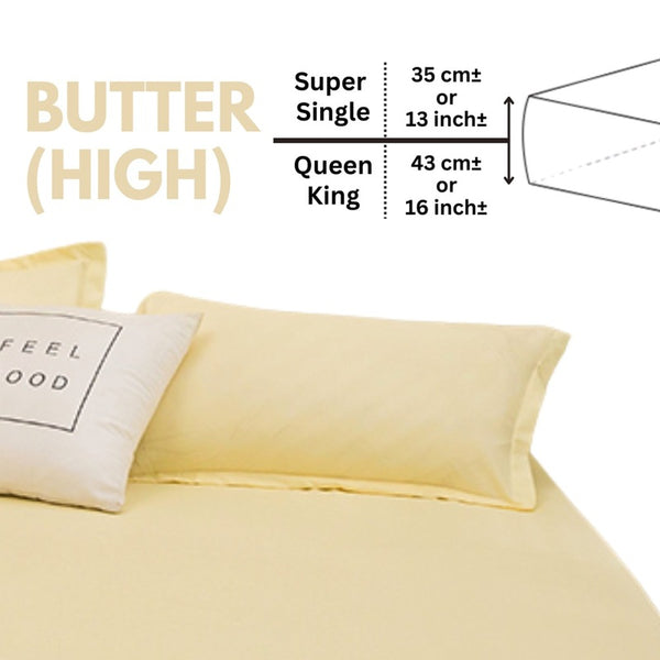 Extra Deep Pocket Fitted Bedsheet Set (35cm Super Single / 43cm Queen King) Anti-Slip Thick Mattress Cover
