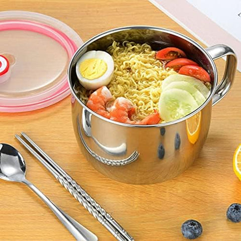 Amazing Home Stainless Steel Instant Noodle Bowl With Cover