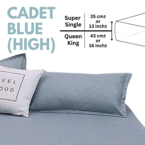 Extra Deep Pocket Fitted Bedsheet Set (35cm Super Single / 43cm Queen King) Anti-Slip Thick Mattress Cover