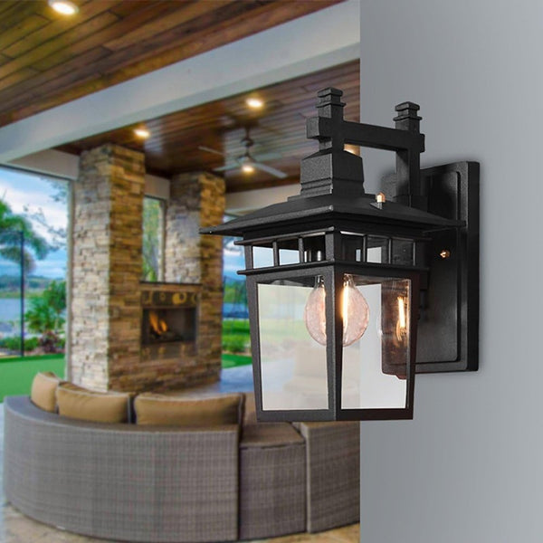 Vintage outdoor waterproof IP65 wall light retro black wall lamp classic design