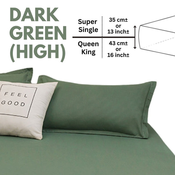 Extra Deep Pocket Fitted Bedsheet Set (35cm Super Single / 43cm Queen King) Anti-Slip Thick Mattress Cover