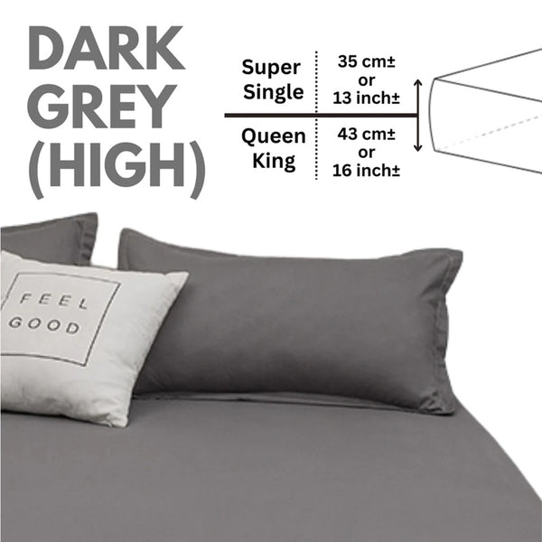 Extra Deep Pocket Fitted Bedsheet Set (35cm Super Single / 43cm Queen King) Anti-Slip Thick Mattress Cover