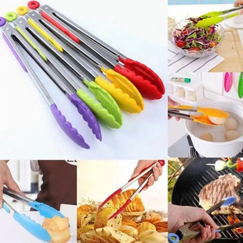Amazing Home Stainless Steel Handy Kitchen Food Tongs
