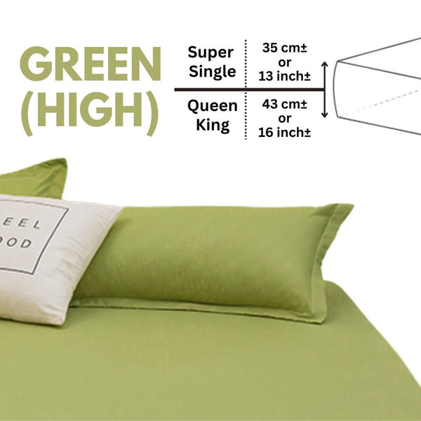 Extra Deep Pocket Fitted Bedsheet Set (35cm Super Single / 43cm Queen King) Anti-Slip Thick Mattress Cover