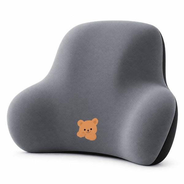 Ergonomic Bear Memory Foam Cushion – Breathable Car Home Office Back Support