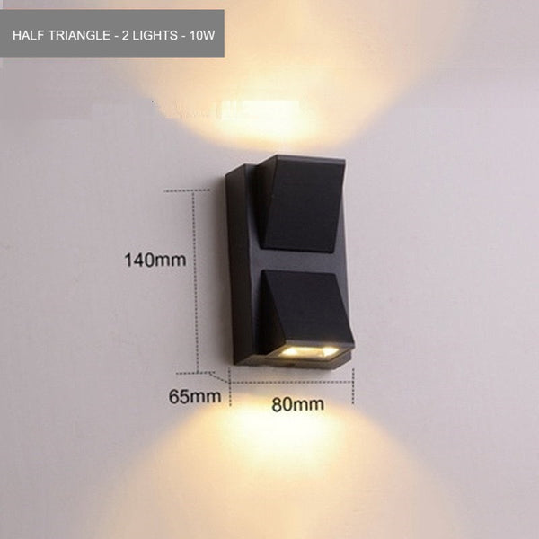LED Wall Light IP65 Waterproof Warm White 3000K Indoor & Outdoor Wall Lamp