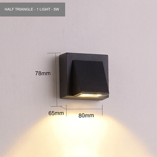 LED Wall Light IP65 Waterproof Warm White 3000K Indoor & Outdoor Wall Lamp