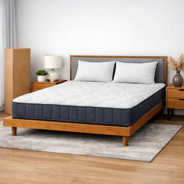 Hybrid Mattress in a Box with memory foam and individual pocket spring support available in Super Single, Queen and King sizes