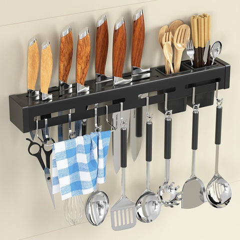 Amazing Home Stainless Steel Kitchen Shelf Organizer Knife Holder Utensil Storage Rack