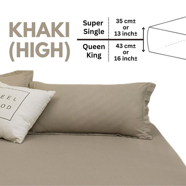 Extra Deep Pocket Fitted Bedsheet Set (35cm Super Single / 43cm Queen King) Anti-Slip Thick Mattress Cover