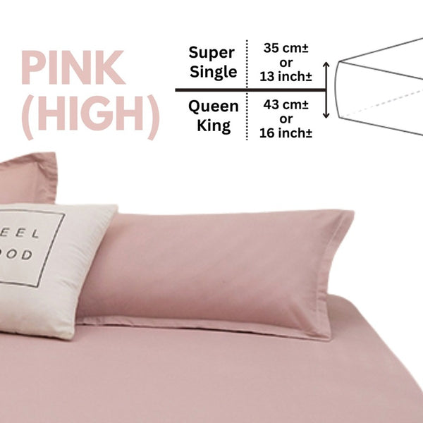 Extra Deep Pocket Fitted Bedsheet Set (35cm Super Single / 43cm Queen King) Anti-Slip Thick Mattress Cover
