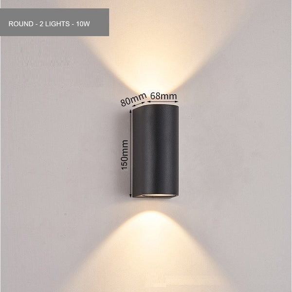LED Wall Light IP65 Waterproof Warm White 3000K Indoor & Outdoor Wall Lamp