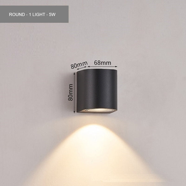 LED Wall Light IP65 Waterproof Warm White 3000K Indoor & Outdoor Wall Lamp