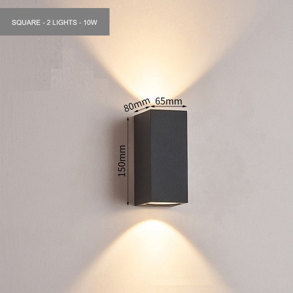 LED Wall Light IP65 Waterproof Warm White 3000K Indoor & Outdoor Wall Lamp