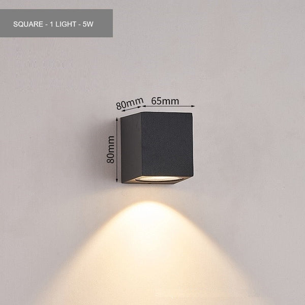 LED Wall Light IP65 Waterproof Warm White 3000K Indoor & Outdoor Wall Lamp
