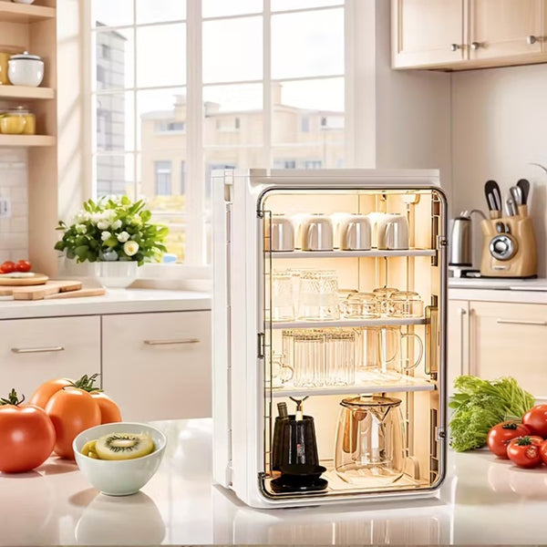 Amazing Home Dustproof Storage Cabinet Rack Transparent Kitchen Organizer Tea Cup Holder Figure Storage Box