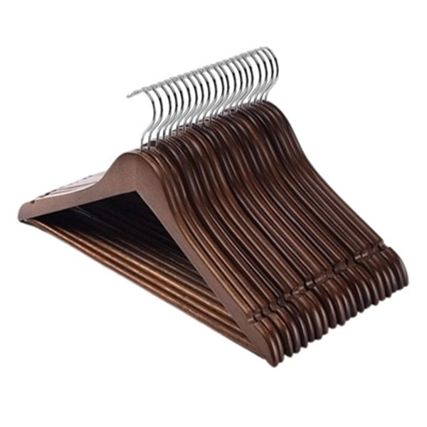 1Pc Wooden Clothes Hanger With Non-Slip Metal Hook Wood Garment Hanger