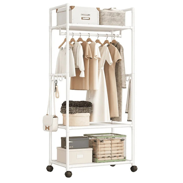 Multi-Functional Clothes Rack With Wheels - Clothes Storage Organizer
