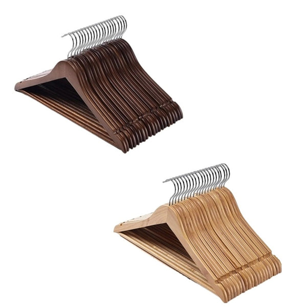 1Pc Wooden Clothes Hanger With Non-Slip Metal Hook Wood Garment Hanger
