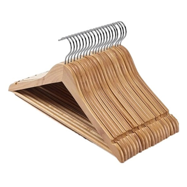 1Pc Wooden Clothes Hanger With Non-Slip Metal Hook Wood Garment Hanger