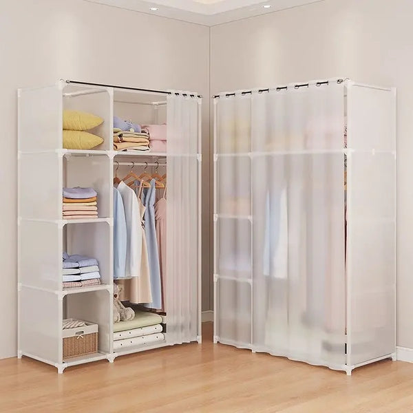 Amazing Home Multi-Layer Bedroom Open Wardrobe Closet Clothes Organizer Storage