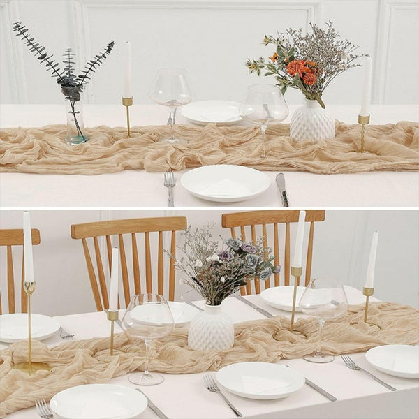 Amazing Home 90x180cm Table Runner Cheese Cloth Gauze With Wrinkles for Wedding Decoration Bridal Shower Reception Party