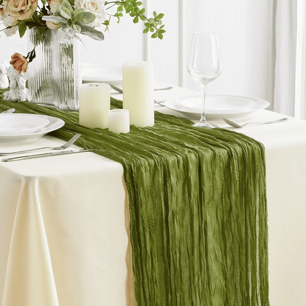 Amazing Home 90x180cm Table Runner Cheese Cloth Gauze With Wrinkles for Wedding Decoration Bridal Shower Reception Party