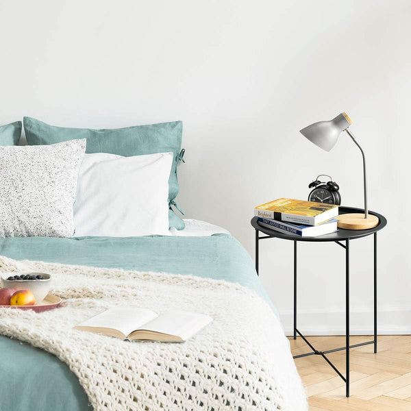 Amazing Home Metal Tray Table Round Coffee Table Side Table Foldable Stand
