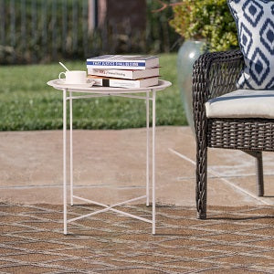 Amazing Home Metal Tray Table Round Coffee Table Side Table Foldable Stand