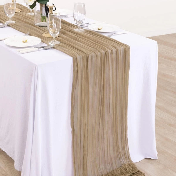 Amazing Home 90x180cm Table Runner Cheese Cloth Gauze With Wrinkles for Wedding Decoration Bridal Shower Reception Party