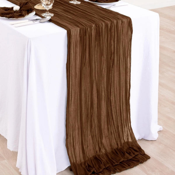 Amazing Home 90x180cm Table Runner Cheese Cloth Gauze With Wrinkles for Wedding Decoration Bridal Shower Reception Party