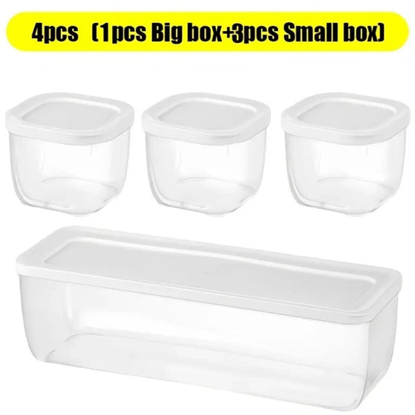 Amazing Home Set of 4pc Stackable Dry Food Storage Box Airtight Container With Lid